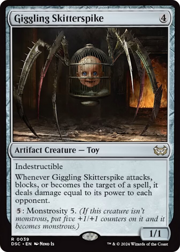 Giggling Skitterspike (Extended Art) [Duskmourn: House of Horror Commander]