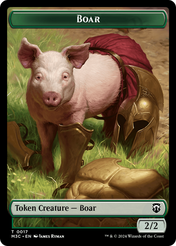 Hydra // Boar Double-Sided Token [Modern Horizons 3 Commander Tokens]