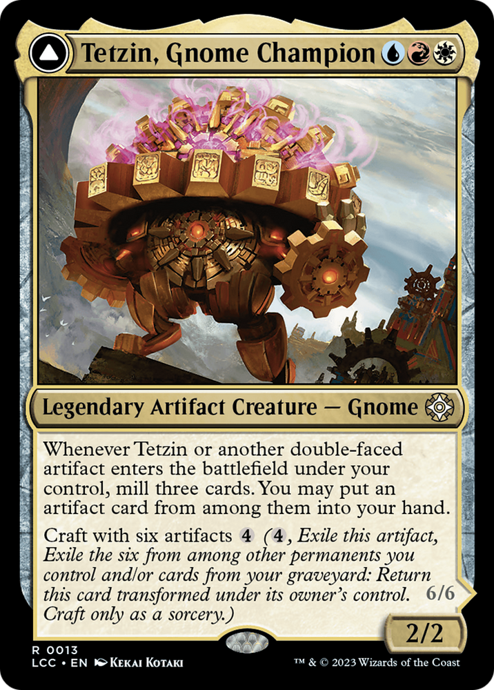 Tetzin, Gnome Champion // The Golden-Gear Colossus [The Lost Caverns of Ixalan Commander]